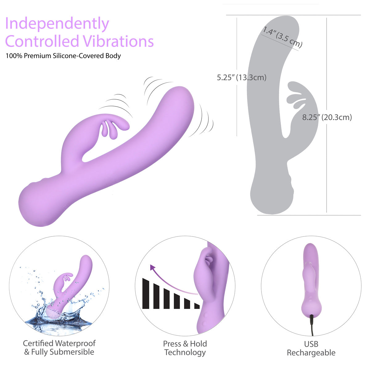 Swan - Empress - Dual Vibrator - Rechargeable - Lavender