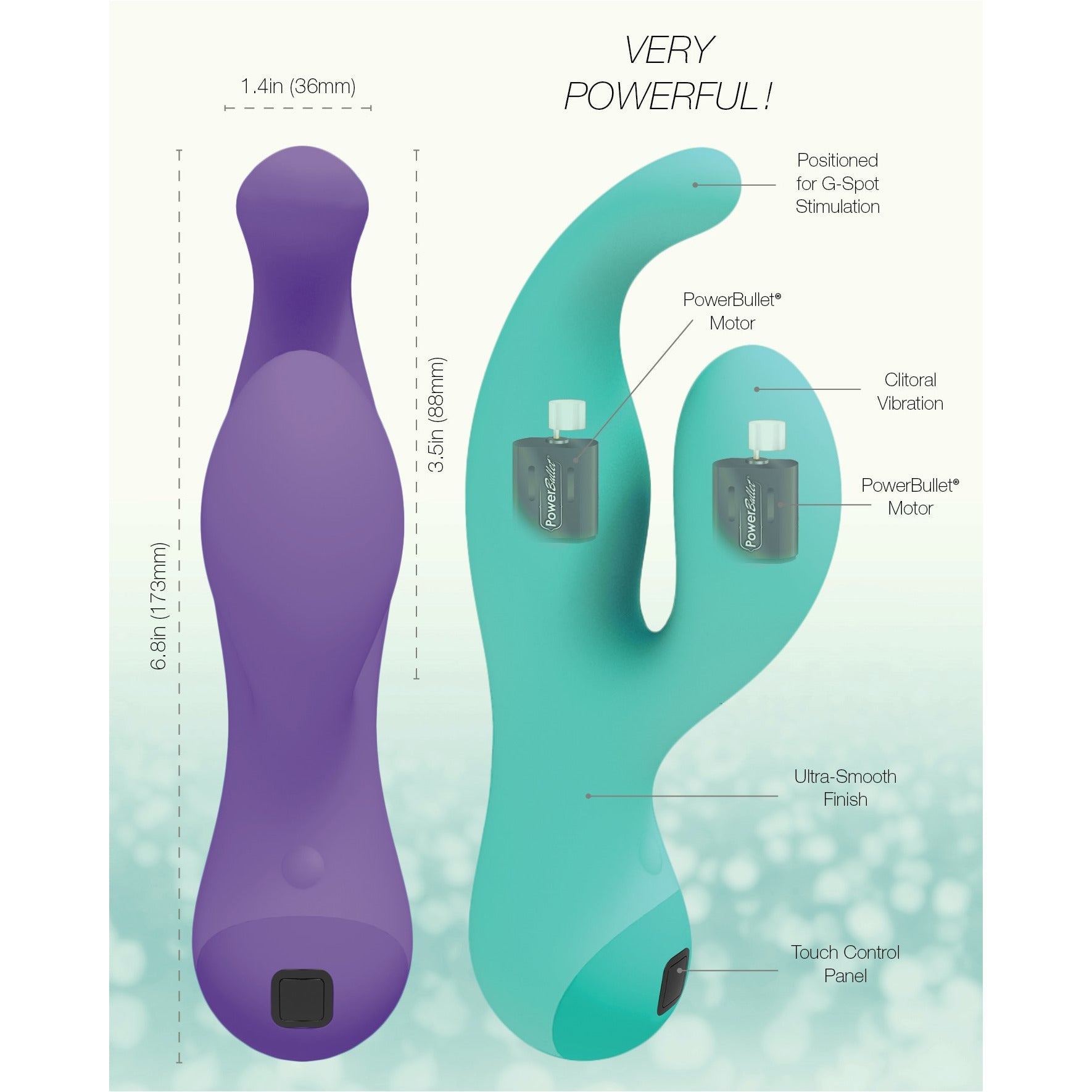 Swan - Touch - Solo - Dual Vibrator - Rechargeable - Purple