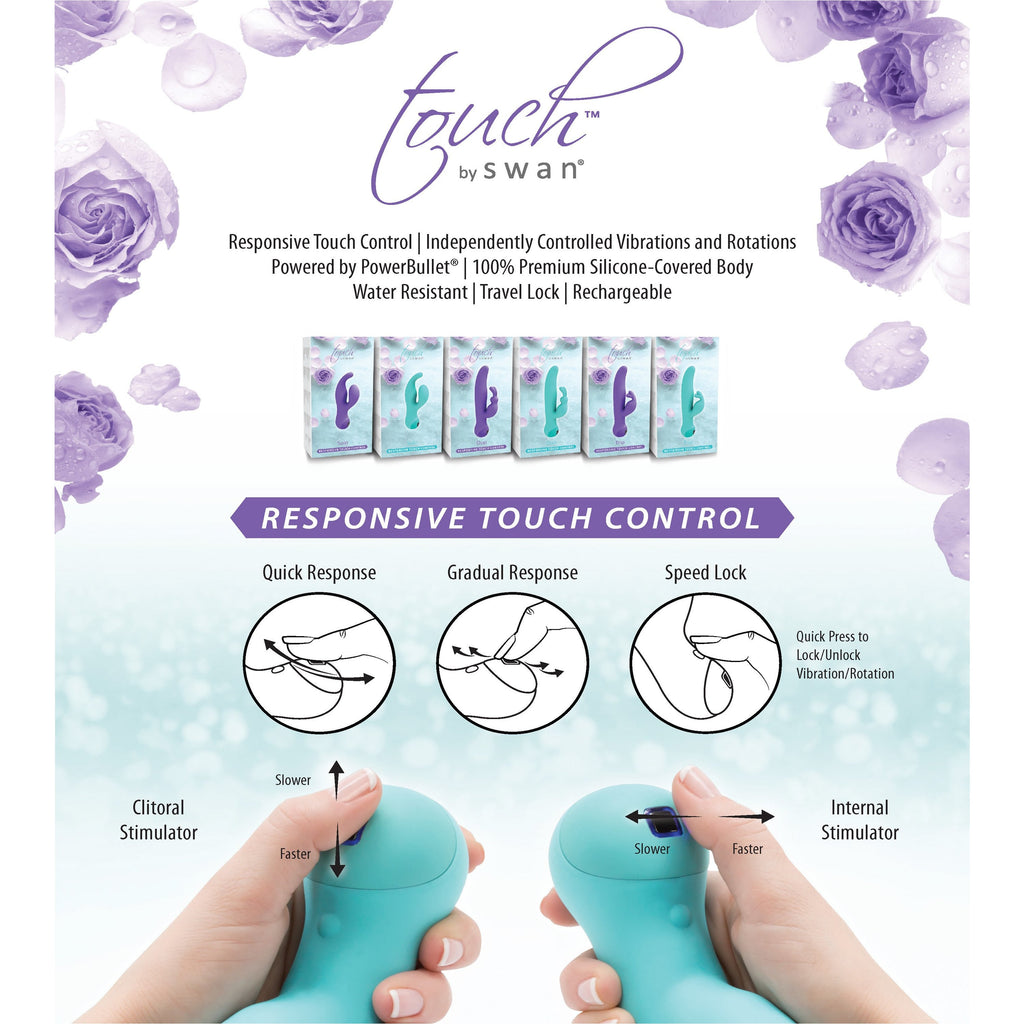 Swan - Touch - Solo - Dual Vibrator - Rechargeable - Purple