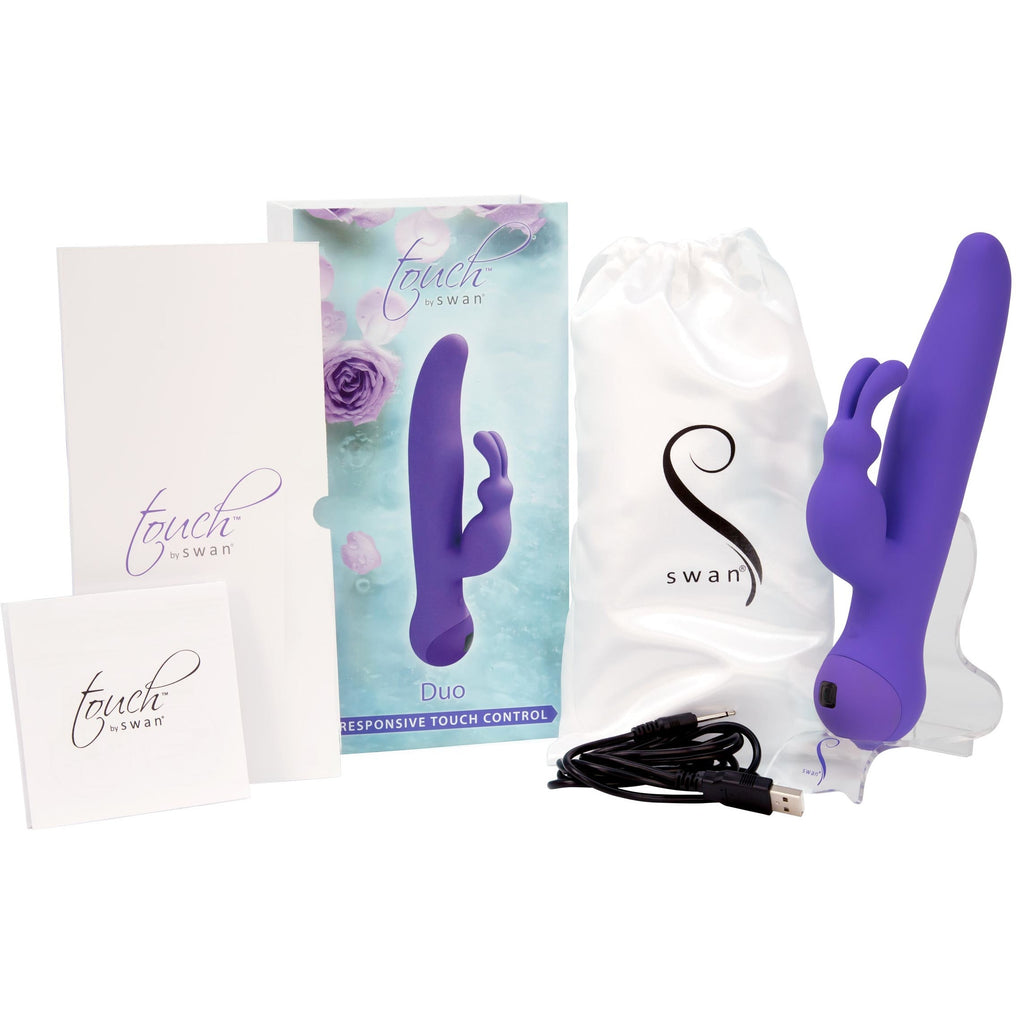Swan - Touch - Duo - Dual Rabbit Vibrator - Rechargeable - Purple