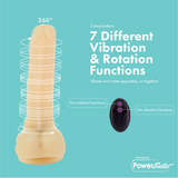 Pure Love®  -  Vibrating and Rotating Dildo with Remote - Beige