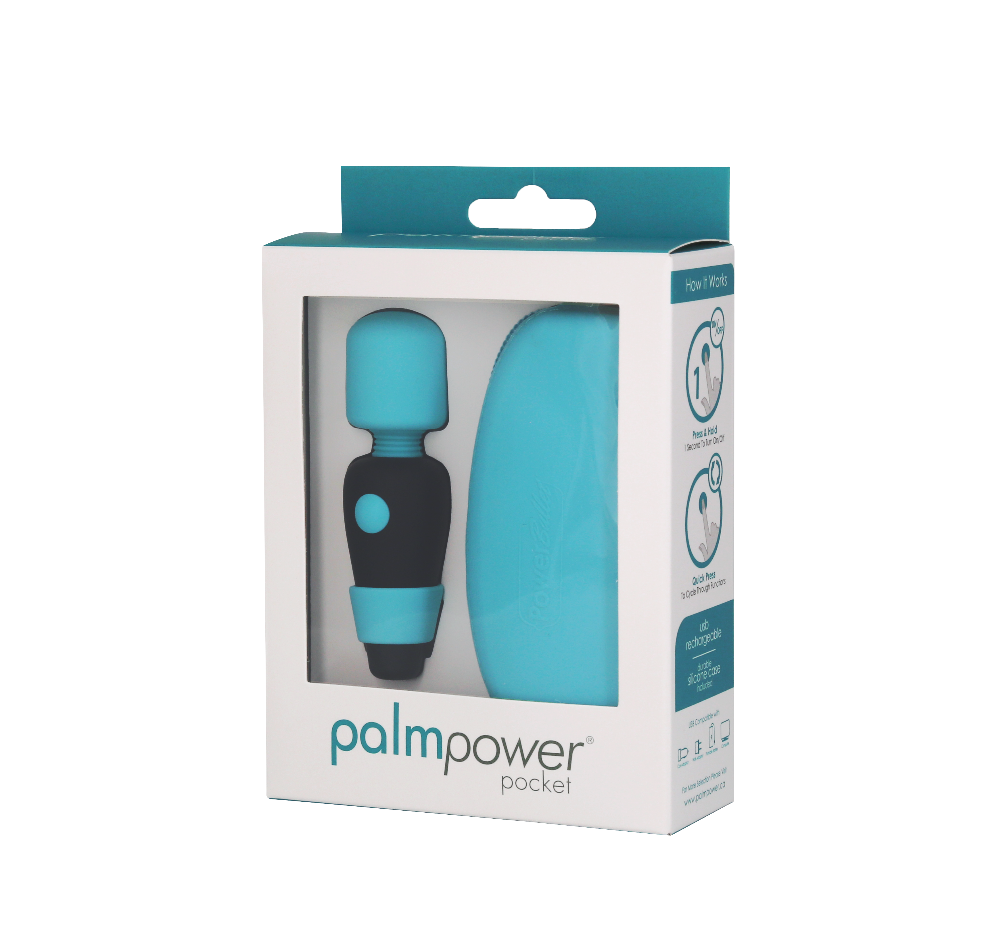 PalmPower - Pocket Rechargeable Mini Massager – Teal