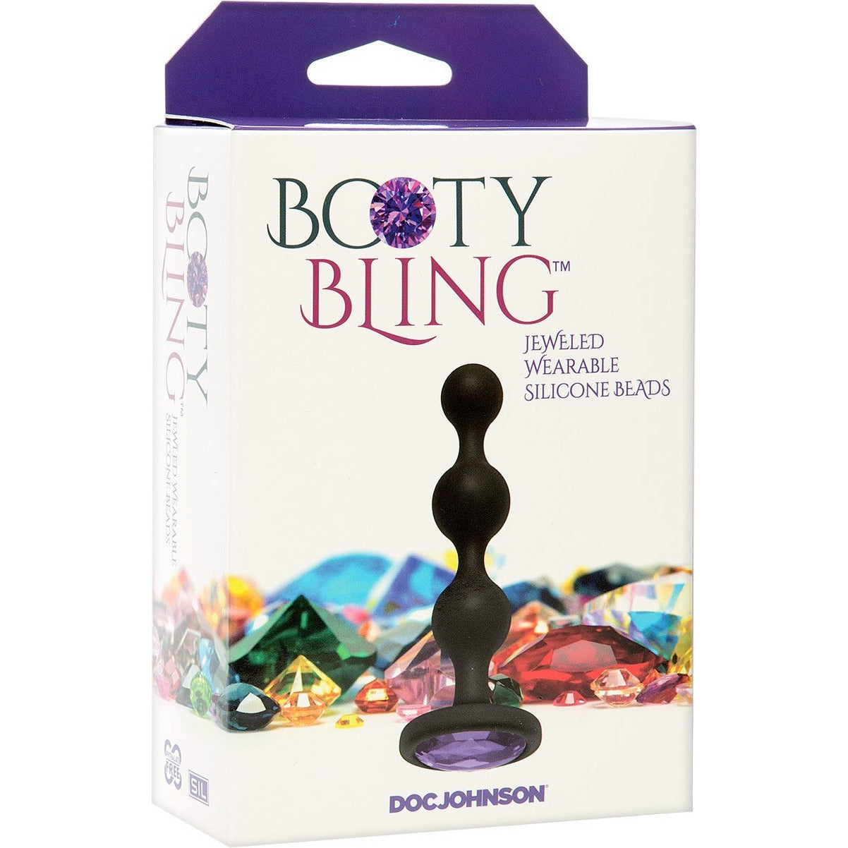DOC JOHNSON® - BOOTY BLING Jeweled Wearable Silicone Beads - Purple