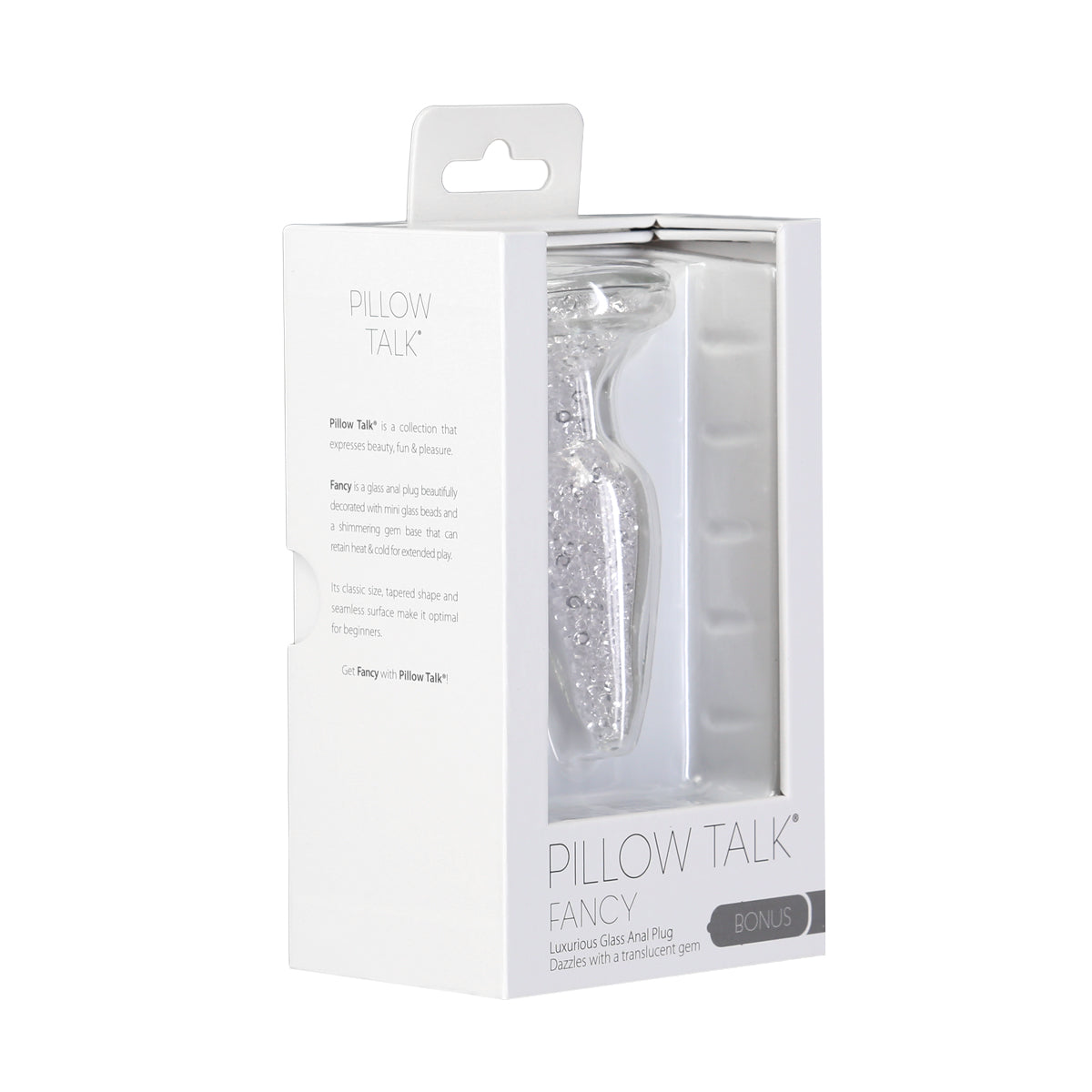 PILLOW TALK - FANCY - Luxurious Glass Anal Plug - Crystal Clear
