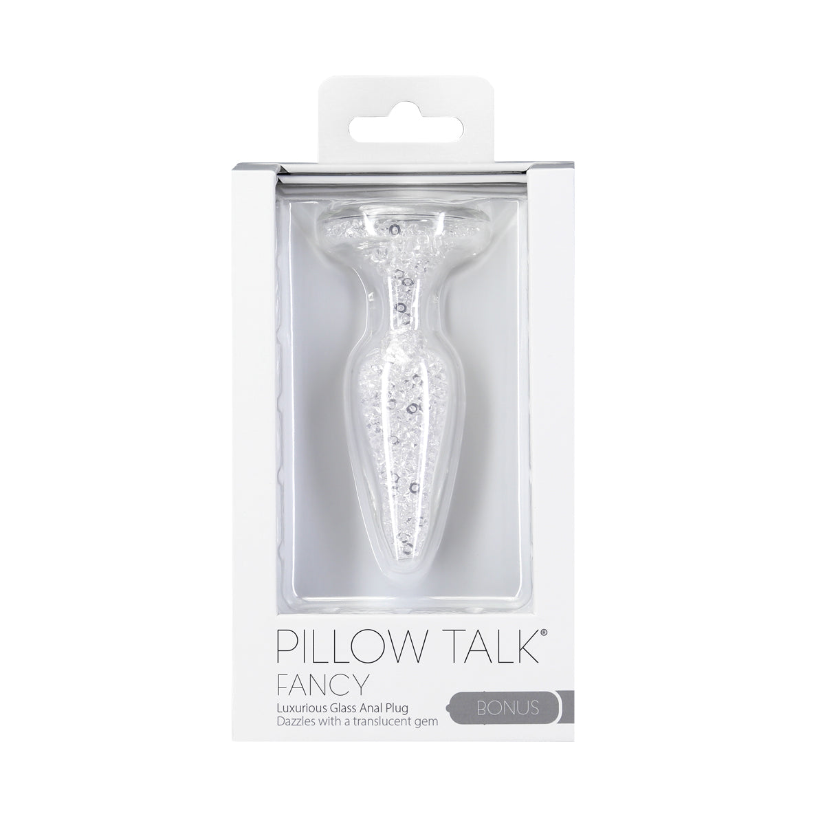 PILLOW TALK - FANCY - Luxurious Glass Anal Plug - Crystal Clear