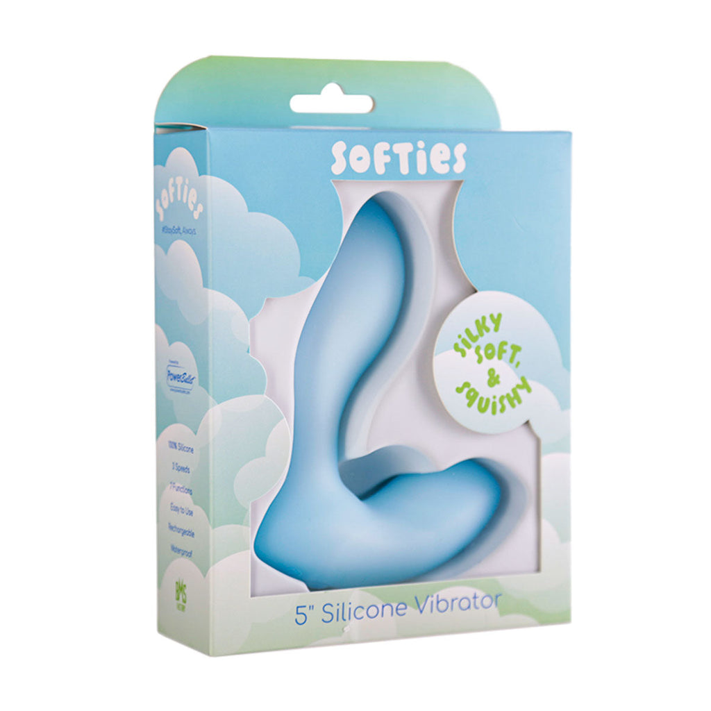 Vibromasseur en silicone Softies 5 po – Bleu