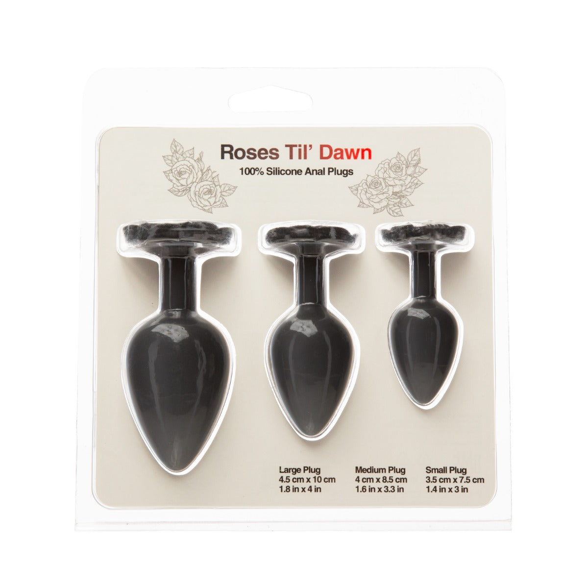 Roses Til' Dawn - Silicone Anal Plug Kit - Starter Kit - Black