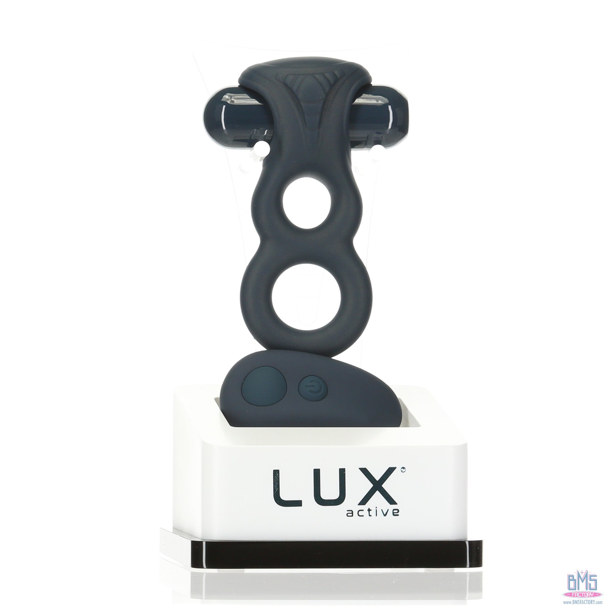 LUX active - Triad - 4.5" Vibrating Dual Cock Ring - Remote Included
