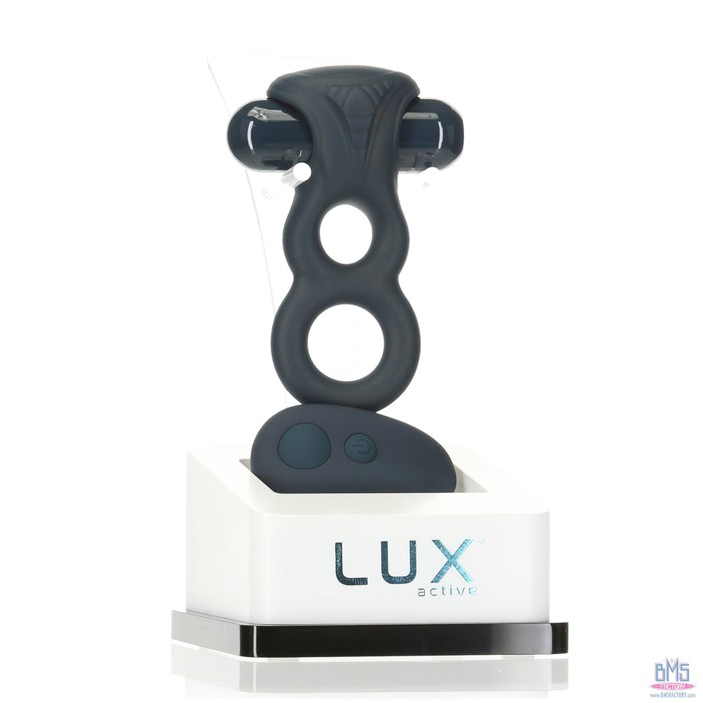 LUX active - Triad - 4.5" Vibrating Dual Cock Ring - Remote Included