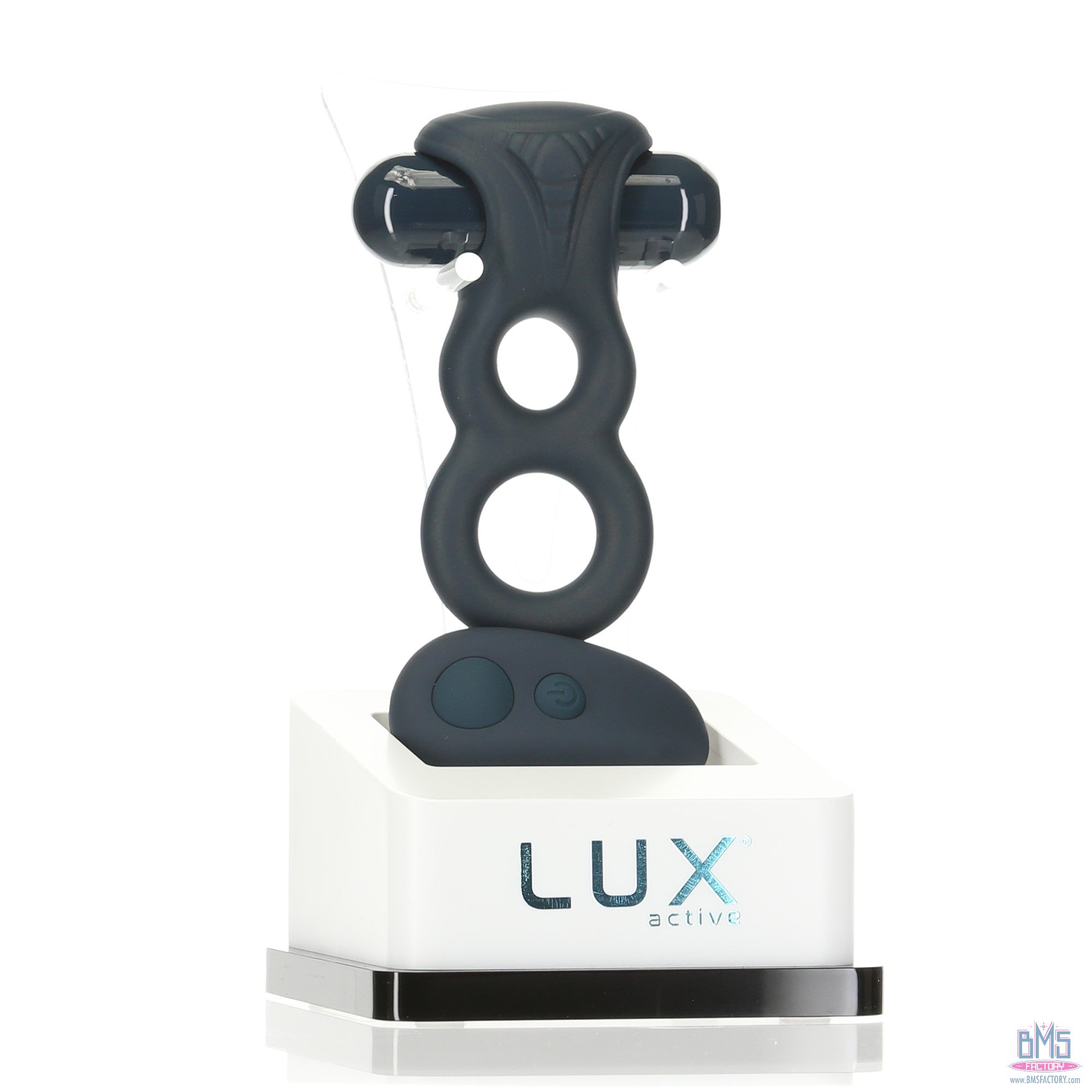 LUX active - Triad - 4.5" Vibrating Dual Cock Ring - Remote Included