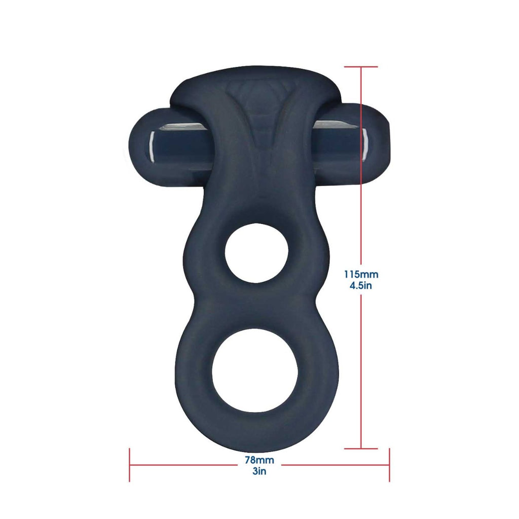 LUX active - Triad - 4.5" Vibrating Dual Cock Ring - Remote Included