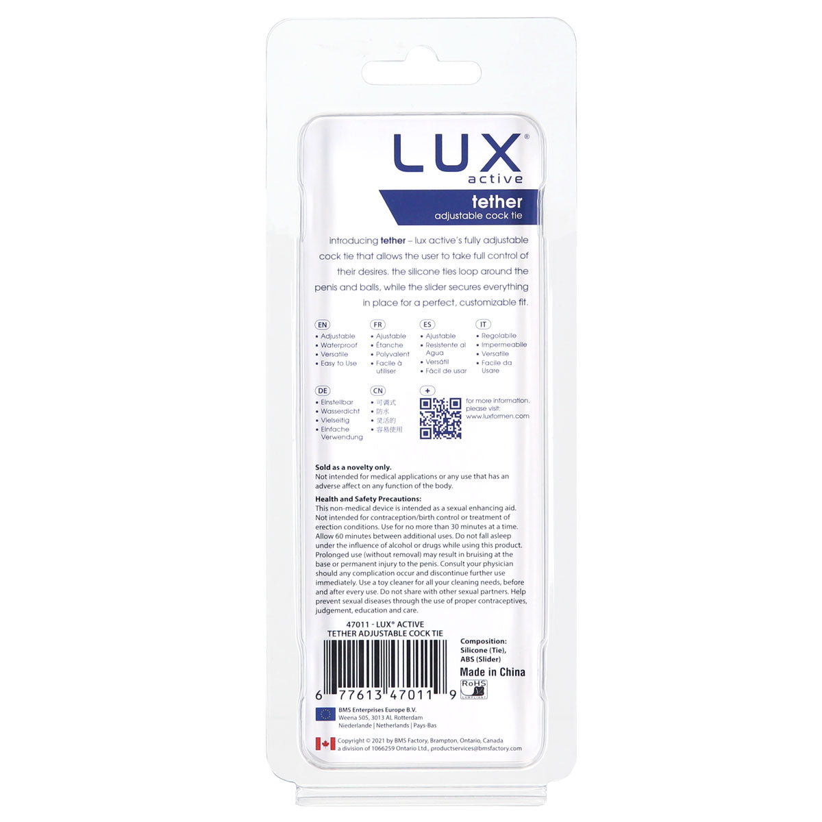 LUX active - Tether - Anneau pénien réglable en silicone