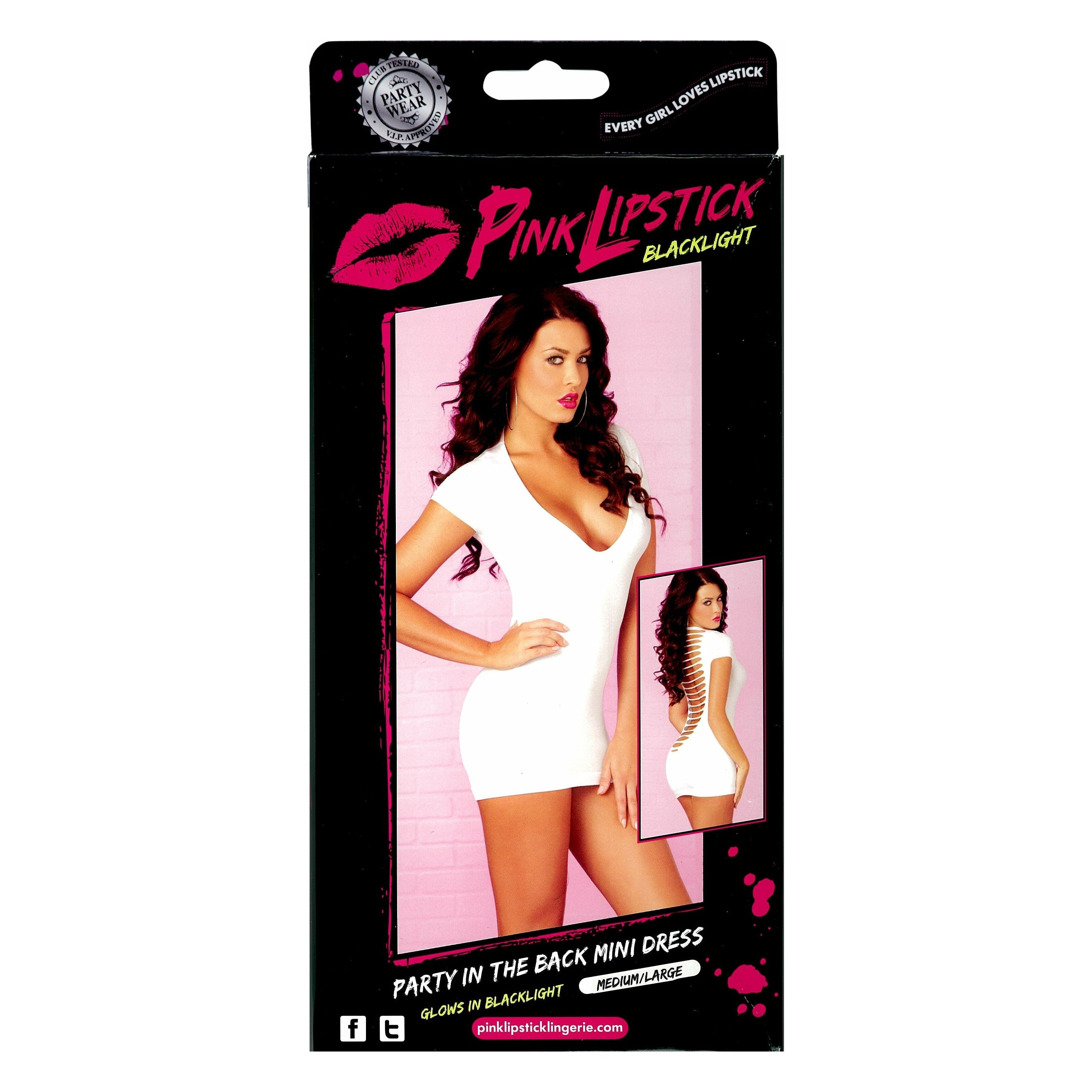 Pink Lipstick Party In The Back Mini Dress - White - M/L