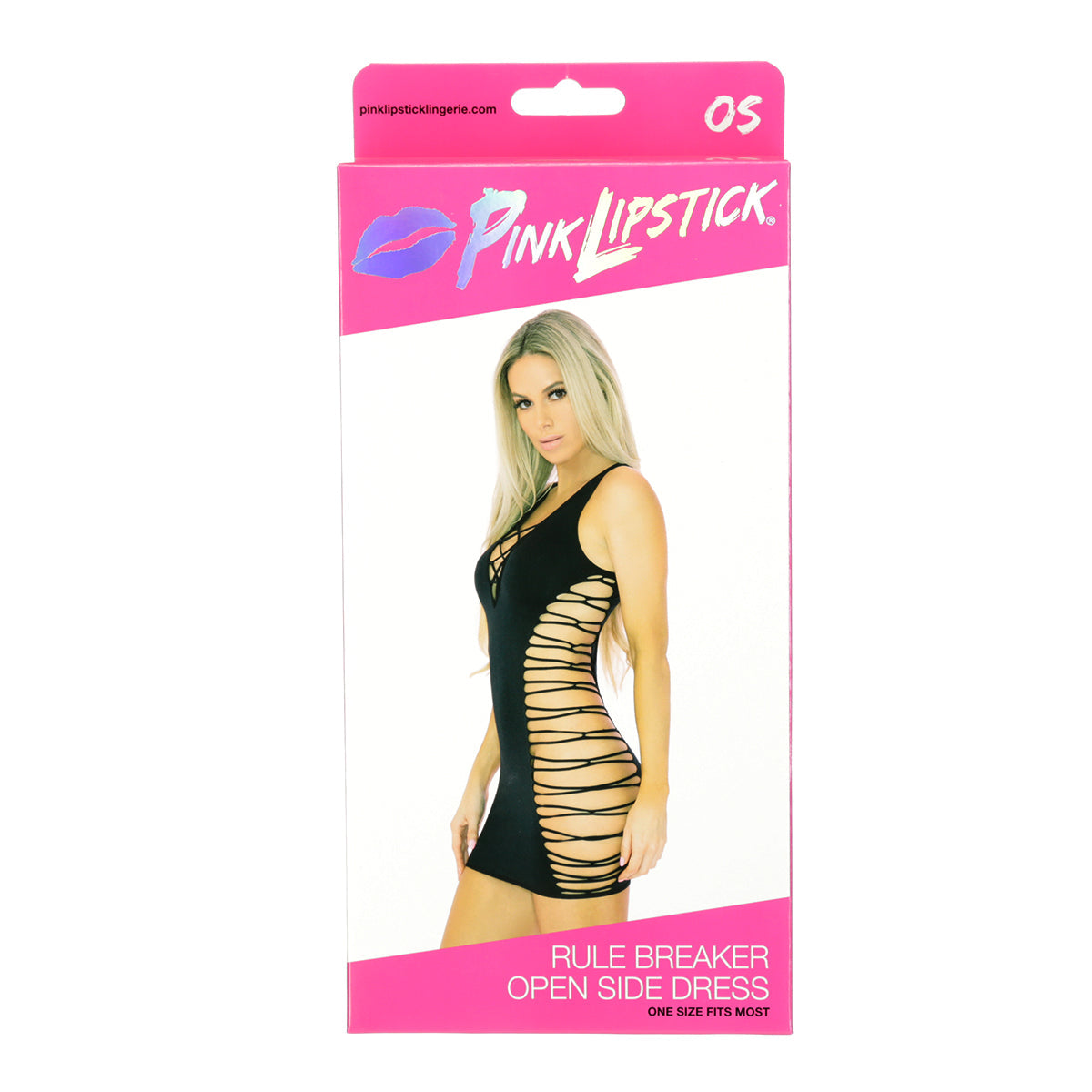Robe ouverte sur les côtés Pink Lipstick Rule Breaker - Noire - Taille unique