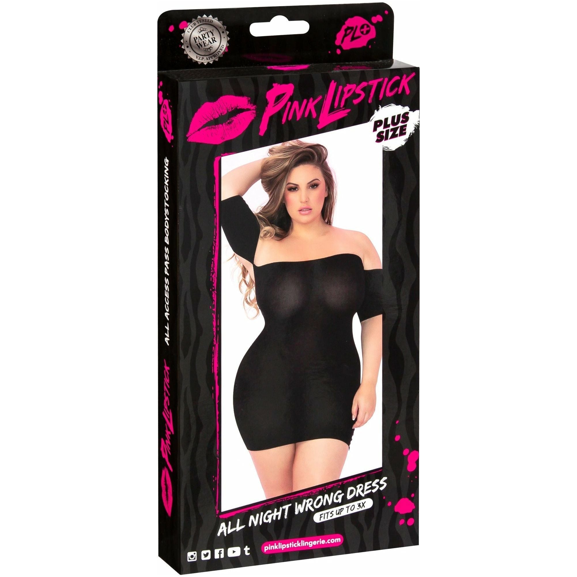 Rouge à Lèvres Rose Toute la Nuit Mauvaise Robe - Noir - Grande Taille