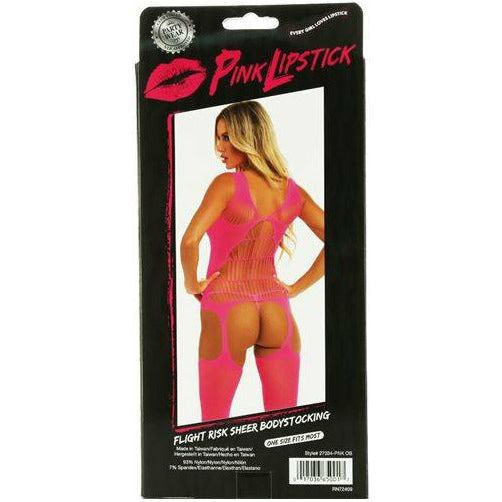 Pink Lipstick Flight Risk Bodystocking transparente - Rose - Taille unique