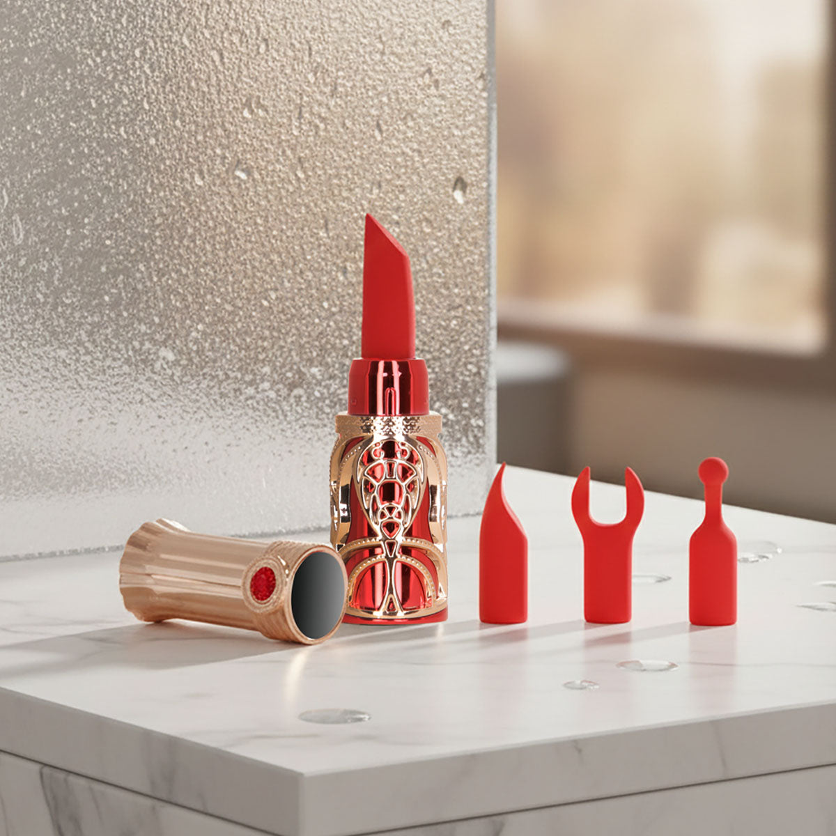 Ruby Kiss Lipstick - Red and Rose Gold