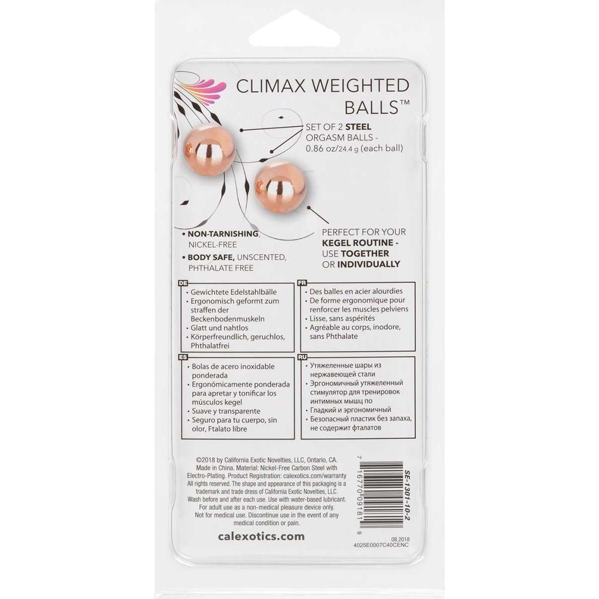CALEXOTICS® - Climax Weighted Balls - 1.7 oz / 48.5 g - Rose Gold