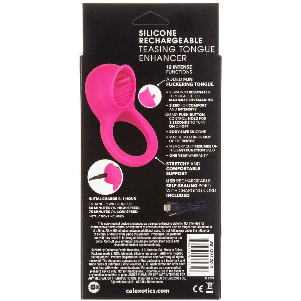 CALEXOTICS® - Silicone Rechargeable Teasing Tongue Enhancer - Pink