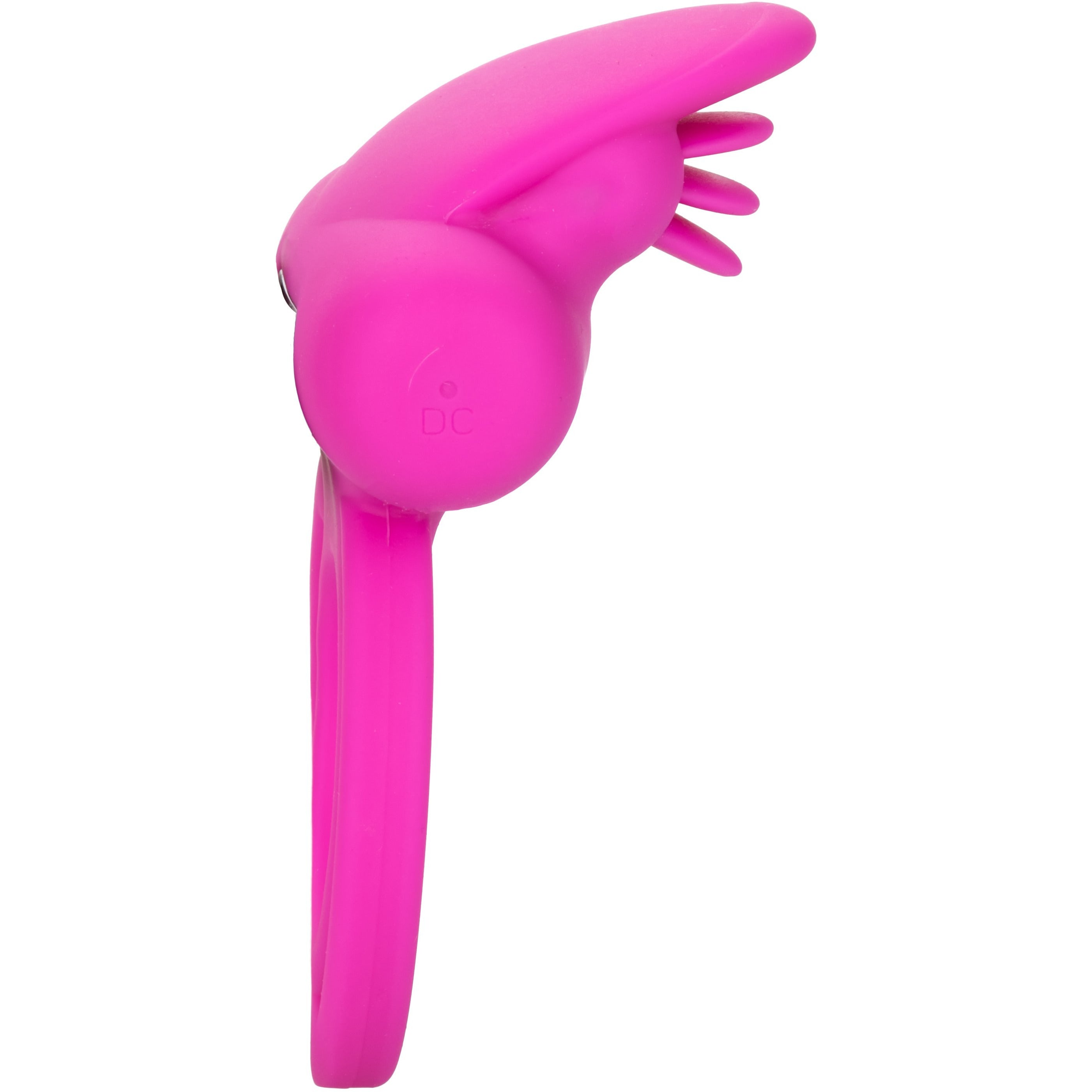 CALEXOTICS® - Silicone Rechargeable Dual Clit Flicker Vibrating Cock Ring - Pink