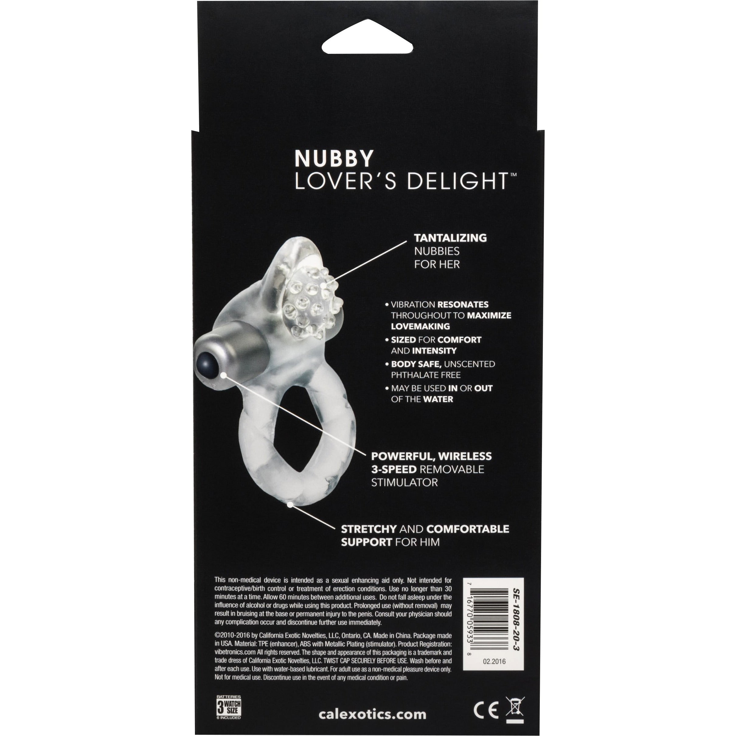 CALEXOTICS® - NUBBY - Lover's Delight Removable Cock Ring - Clear