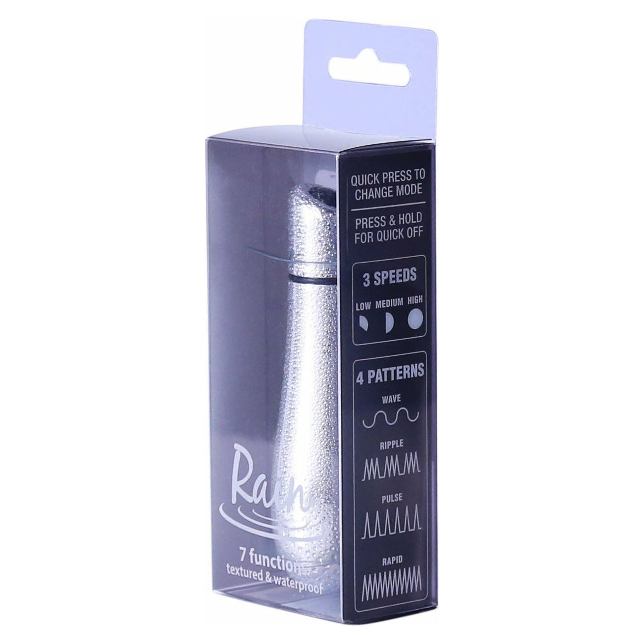 PowerBullet - Rain Bullet Vibrator - Battery Operated - Silver