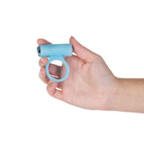 PowerBullet - Cosmic Ring - Anneau vibrant pour pénis - Bleu phosphorescent