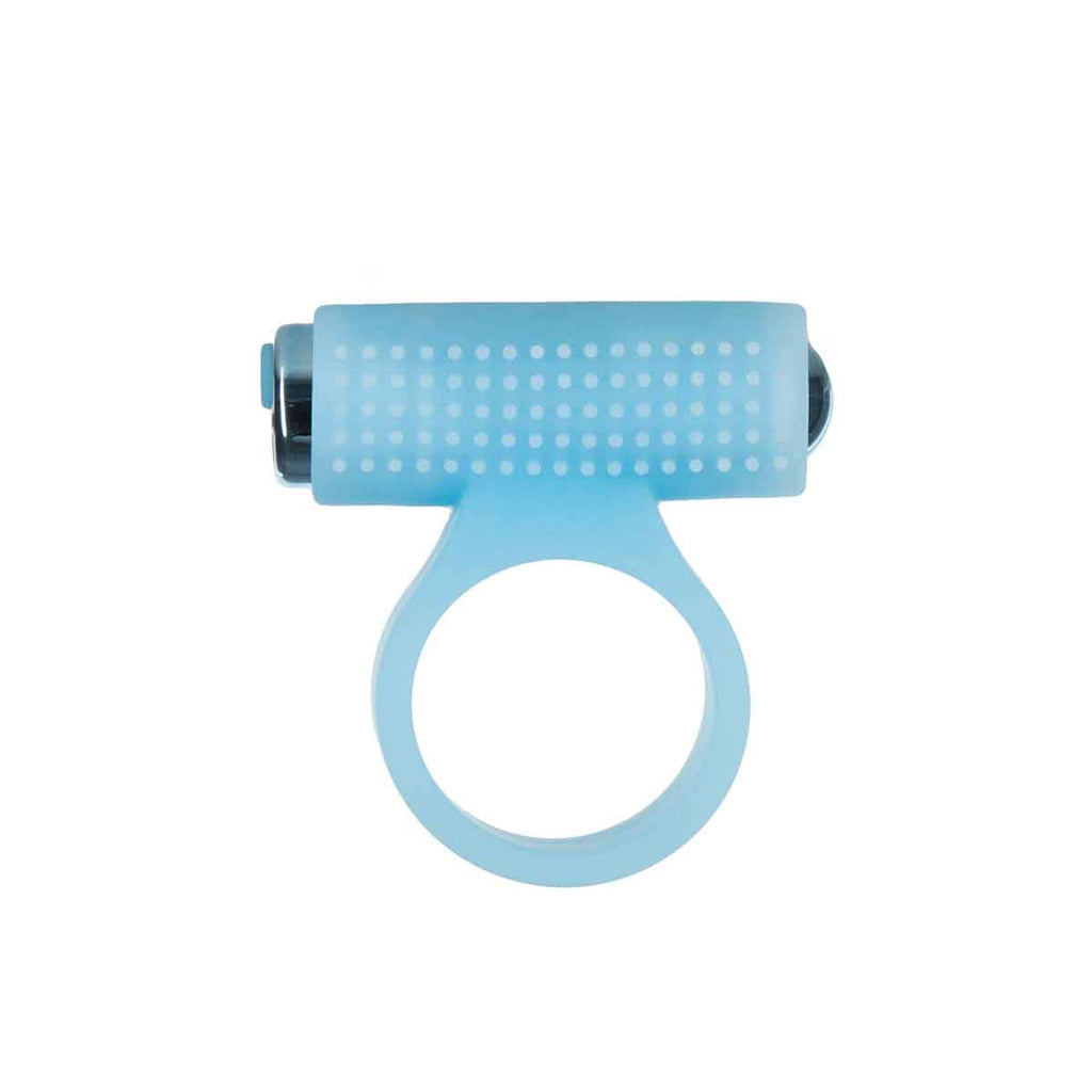 PowerBullet - Cosmic Ring - Anneau vibrant pour pénis - Bleu phosphorescent