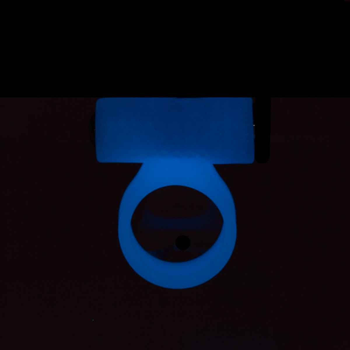 PowerBullet - Cosmic Ring - Vibrating Cock Ring - Glow-in-the-Dark Blue