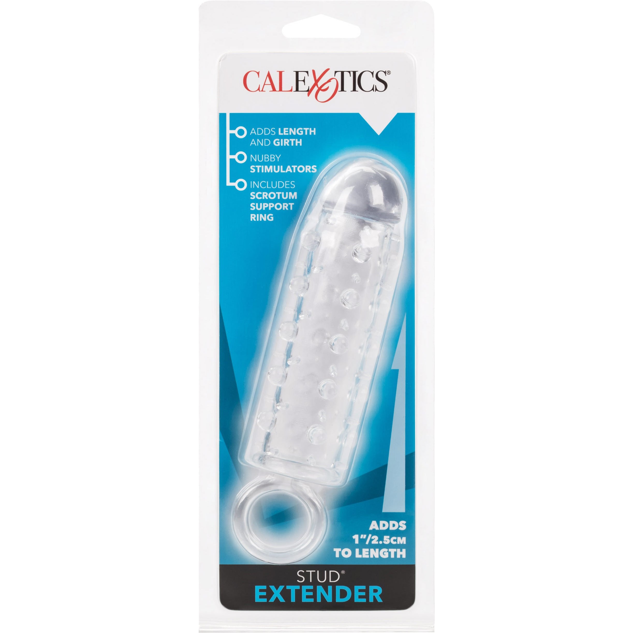 CALEXOTICS® - STUD EXTENDER with Support Ring - 1" / 2.5 cm - Clear