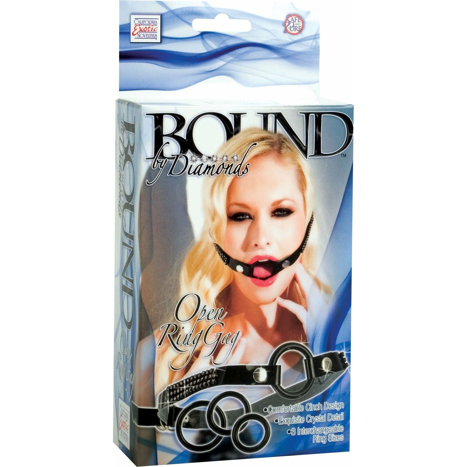 CALEXOTICS® - BOUND by Diamonds - Open Ring Gag - Black
