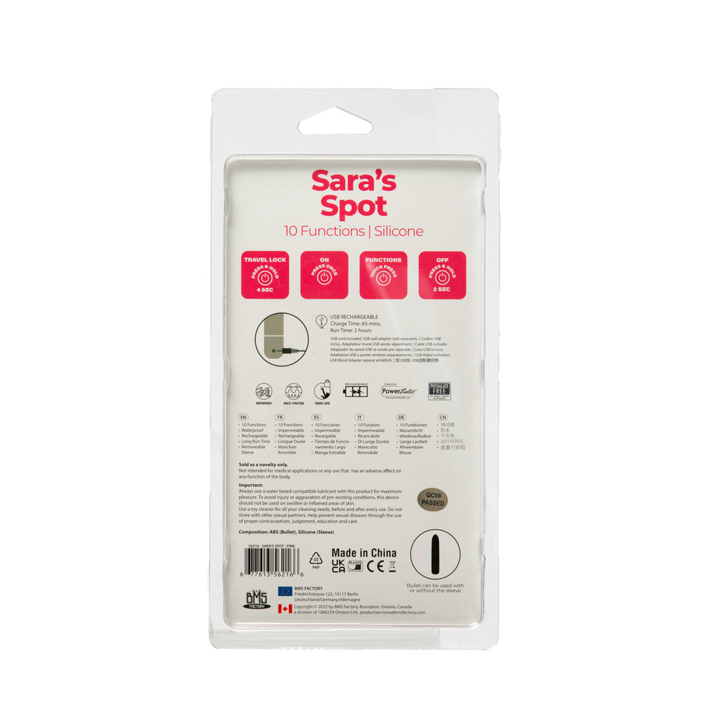 PowerBullet - Sara's Spot - Vibromasseur Point G Compact - Rose