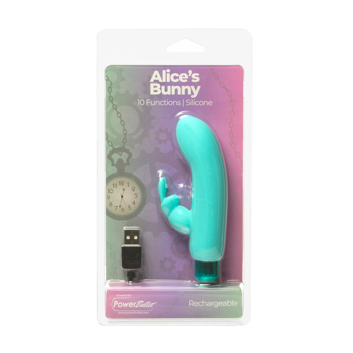 BMS - Alice's Bunny - Rechargeable Bullet with Removable Rabbit Sleeve - Teal