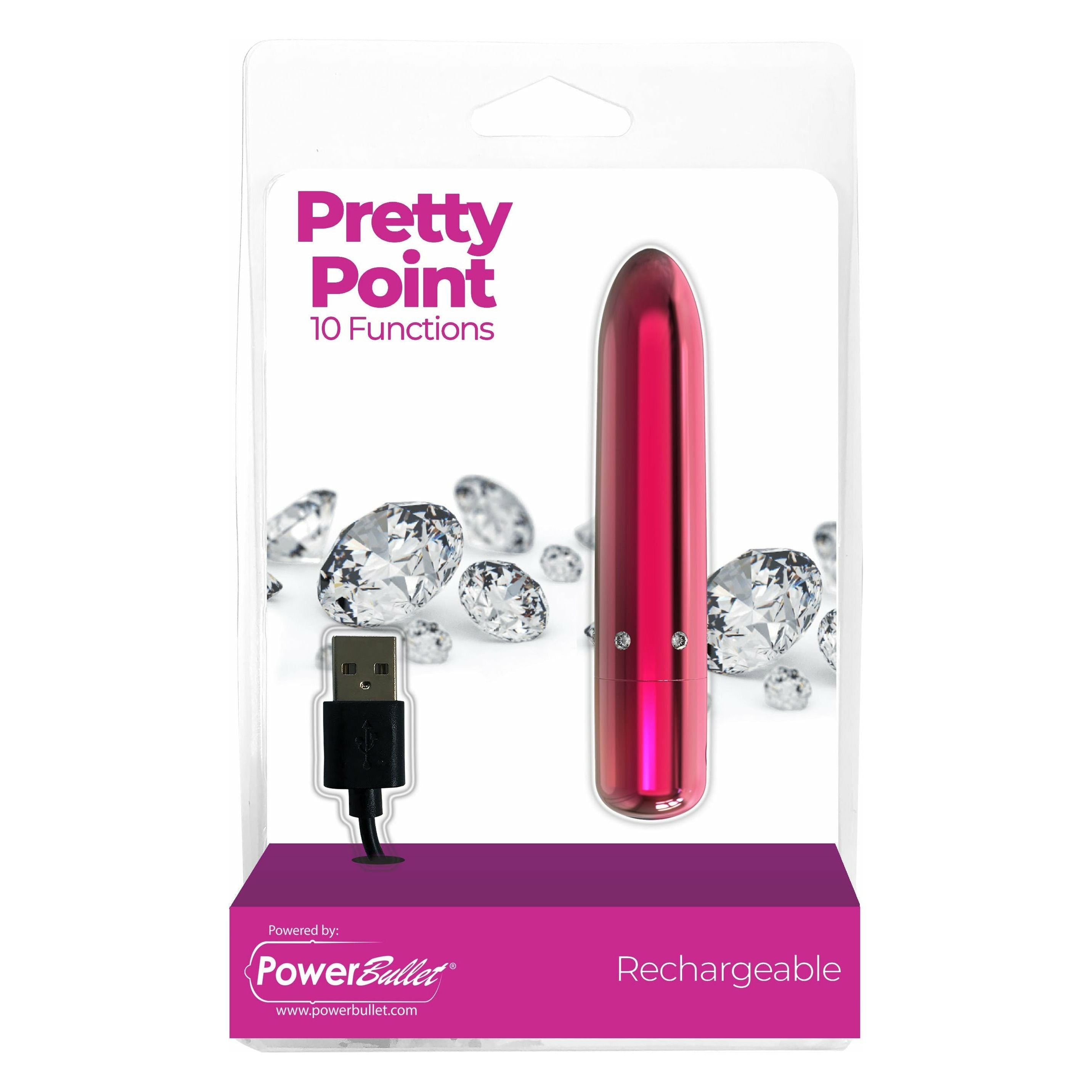 PowerBullet - Pretty Point - Vibrateur balle - Rechargeable - Rose