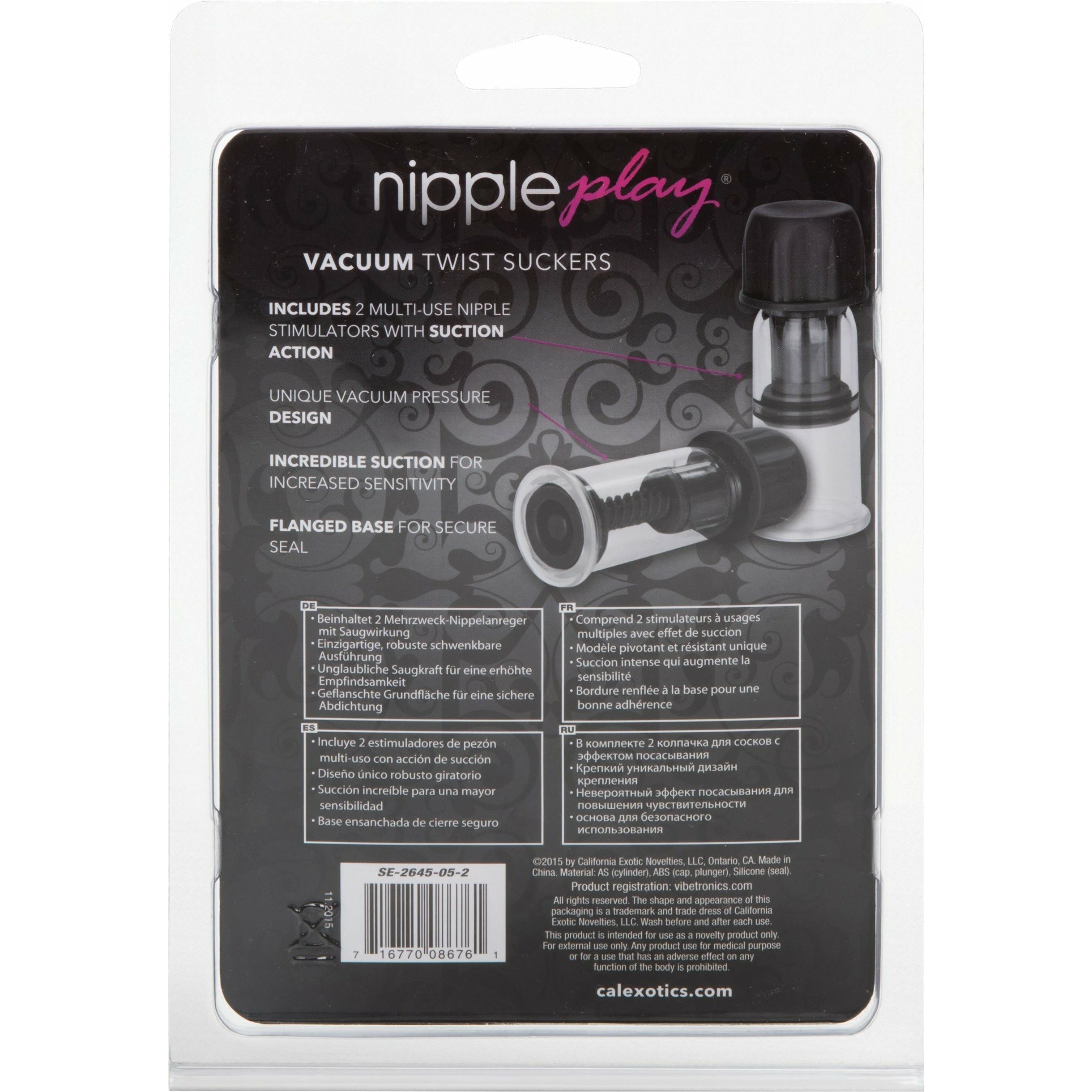CALEXOTICS® - NIPPLE PLAY - Vacuum Twist Suckers - Black