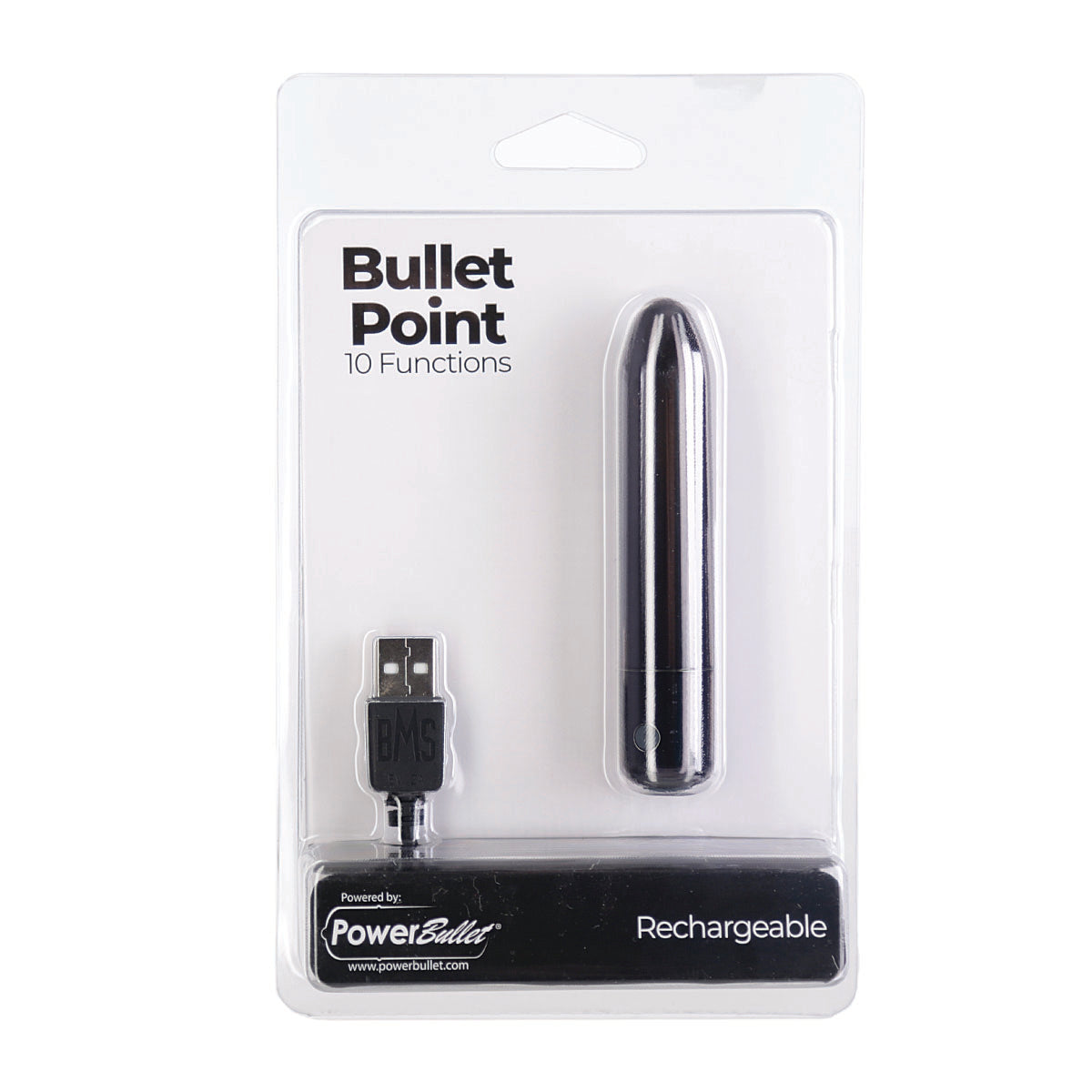 BMS - Bullet Point - Bullet Vibrator - USB Rechargeable - Black