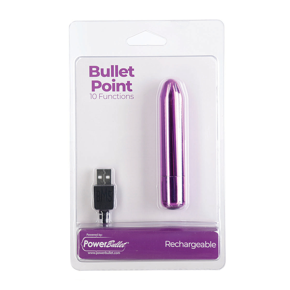 BMS - Bullet Point - Bullet Vibrator - USB Rechargeable - Purple