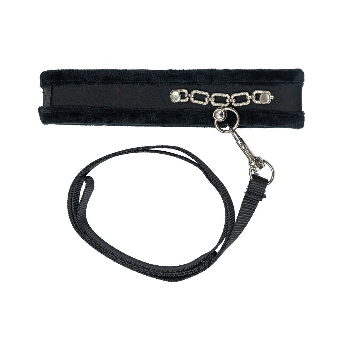 Punishment - Crystal Collar & Leash - Black
