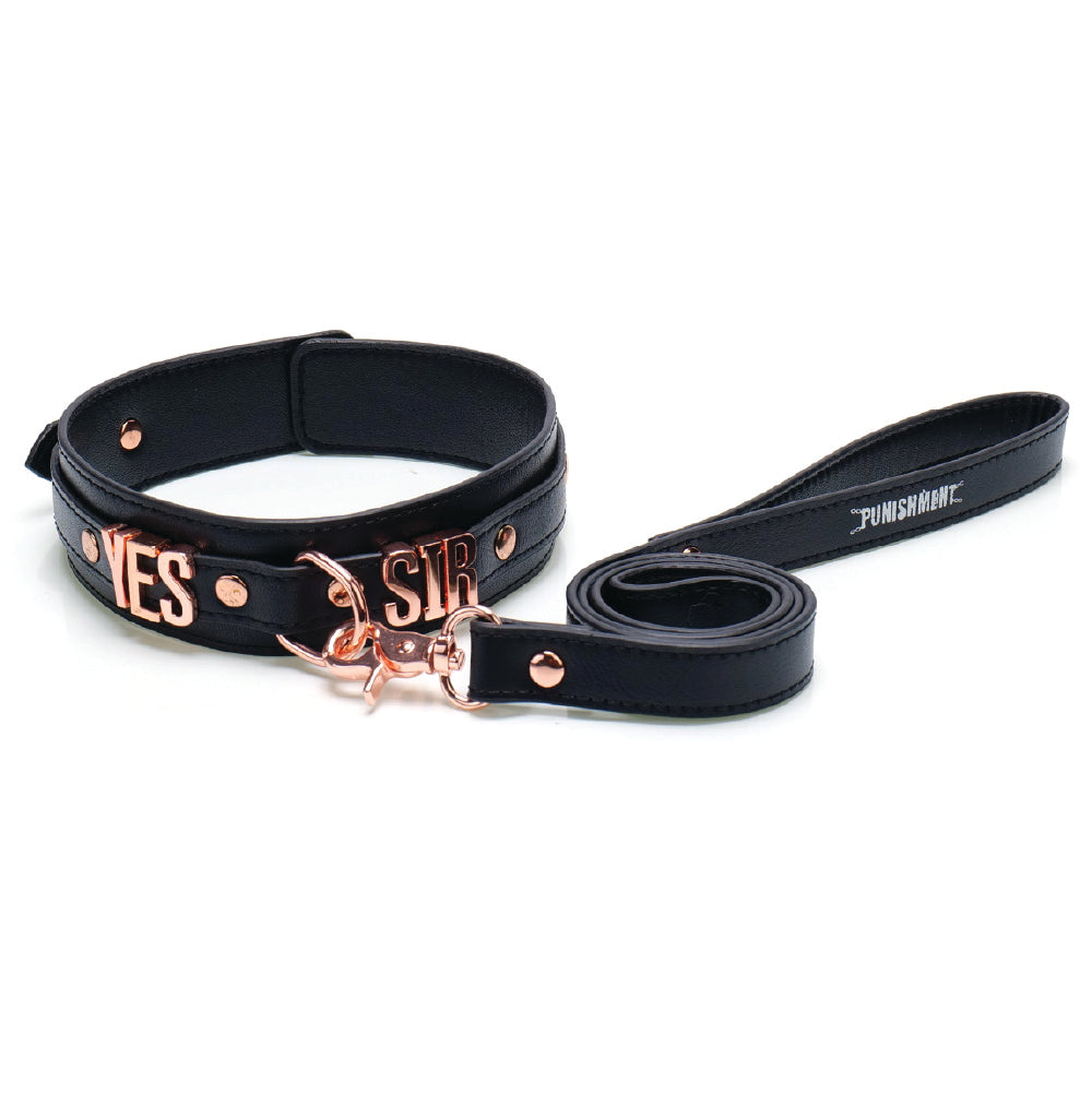 Punishment Rose Gold Yes Sir Collar & Leash