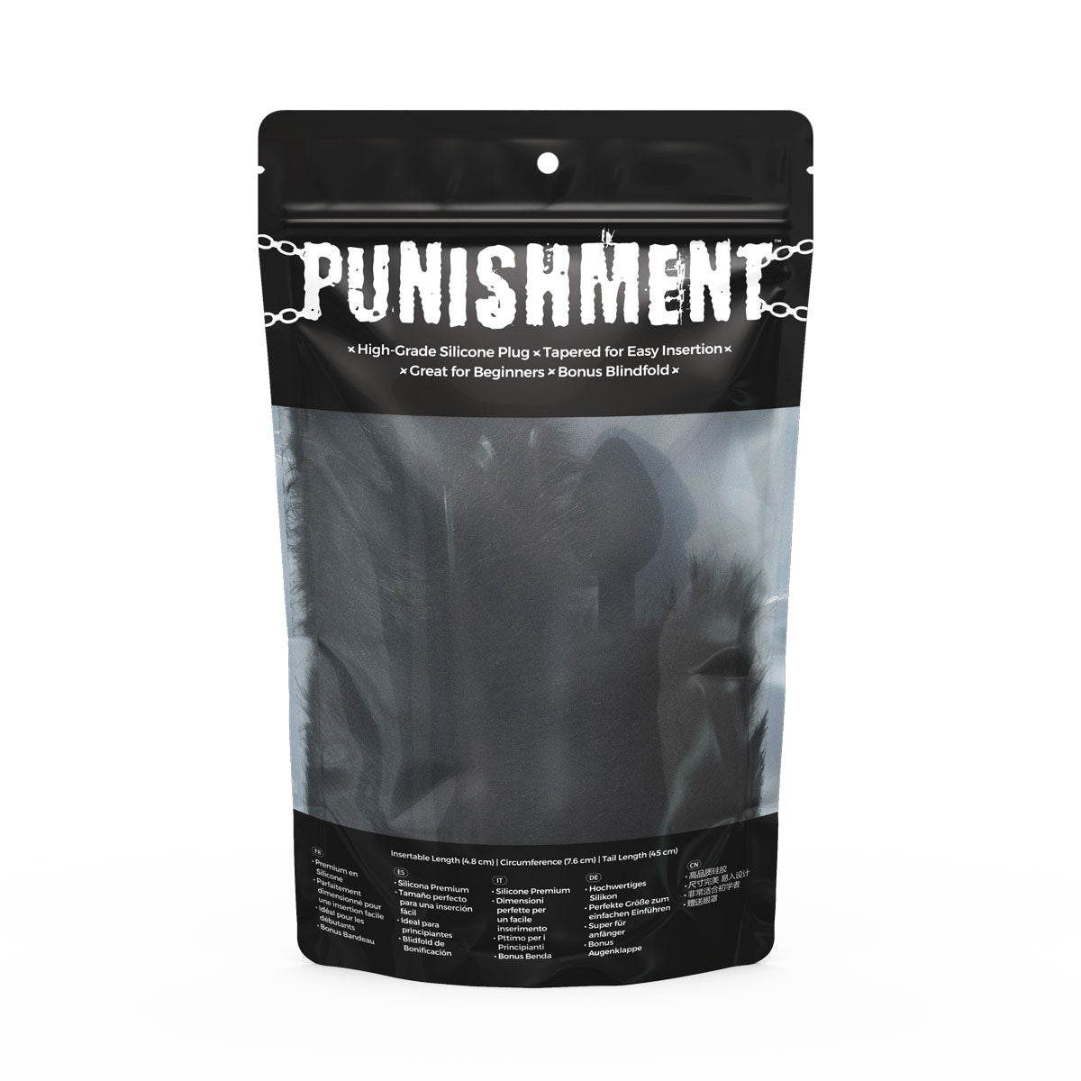 Châtiment - Plug anal en silicone queue de renard - Noir