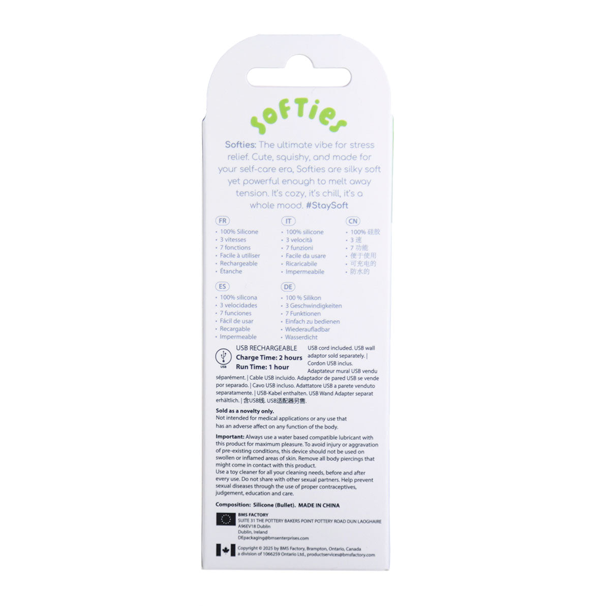 Softies 4" Double Vibe Corporel en Silicone – Vert