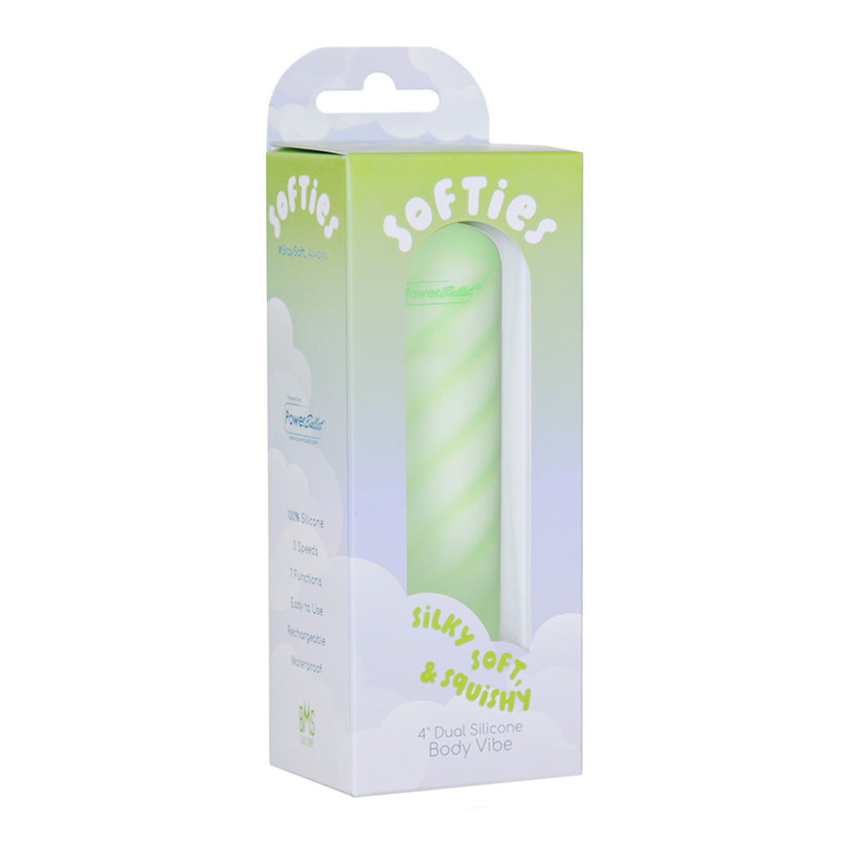 SOFTies - Dual Silicone Body Vibe - 4" - Green