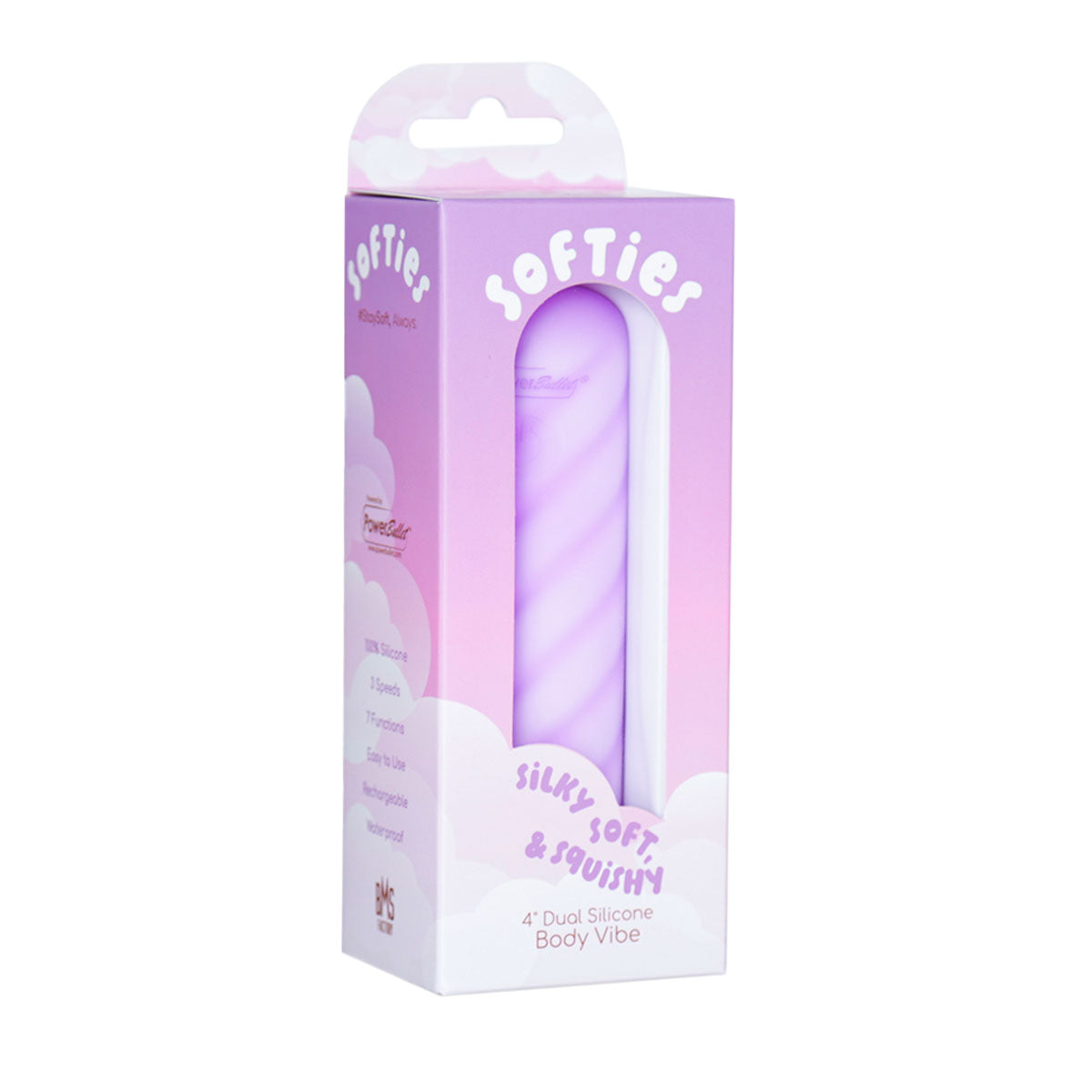 Vibromasseur double en silicone souple 4" – Violet