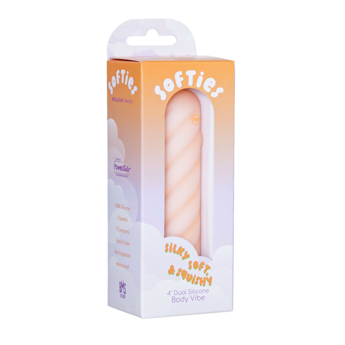 Vibromasseur double en silicone doux 4 po – Orange