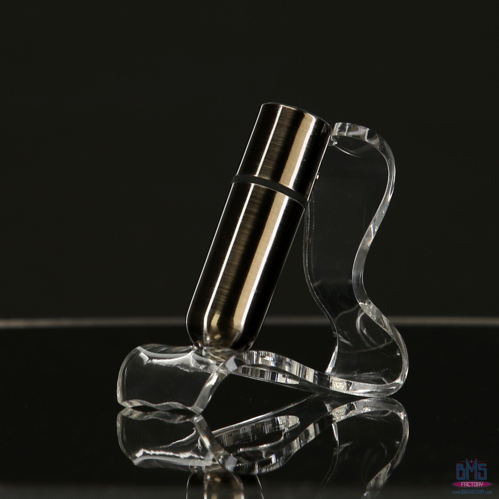 BMS - Balle de première classe - Vibromasseur Balle 2,5" avec pochette porte-clés - Gun Metal