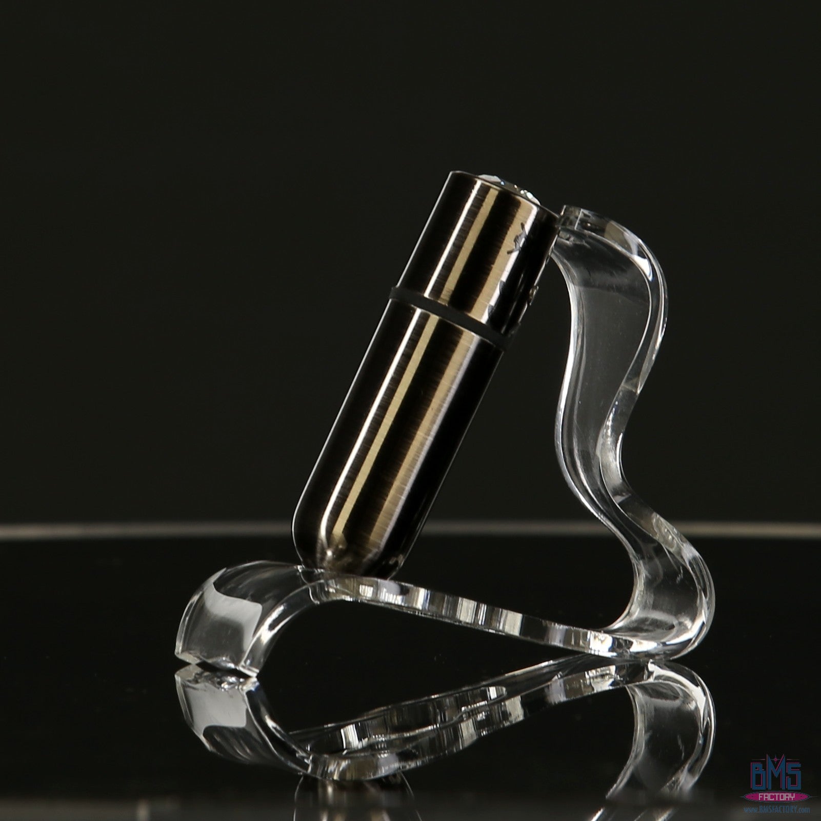 BMS - Balle de première classe - Vibromasseur Balle 2,5" avec pochette porte-clés - Gun Metal