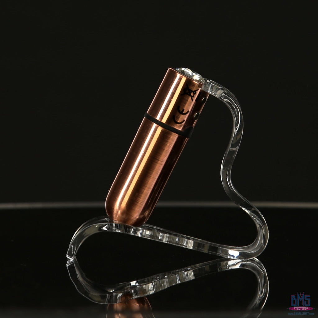 BMS - First-Class Bullet - Vibromasseur Balle 2,5" avec Pochette Porte-clés - Or Rose