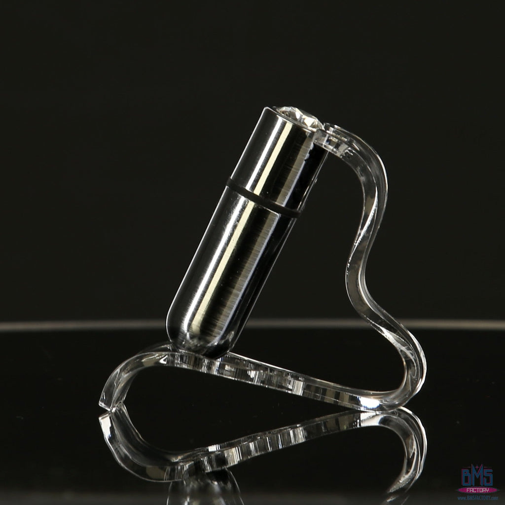 BMS - Balle de première classe - Vibromasseur balle de 2,5" avec pochette porte-clés - Argent