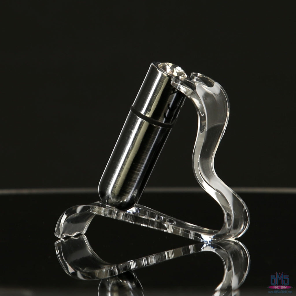 BMS - Balle de première classe - Vibromasseur balle de 2,5" avec pochette porte-clés - Argent