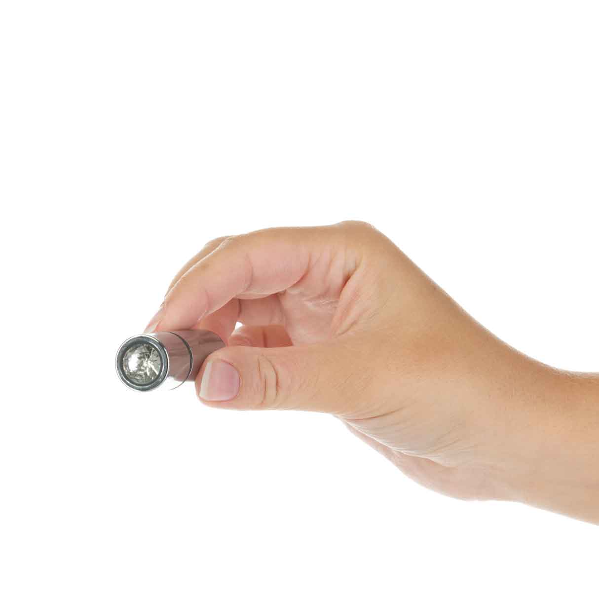 PowerBullet - First Class Mini Rechargeable Gem Bullet with Crystal - 2.5" - Silver